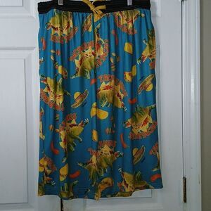 Briefly Stated Tacosauras lounge pajama shorts elastic waist Sz 3XL NWOT